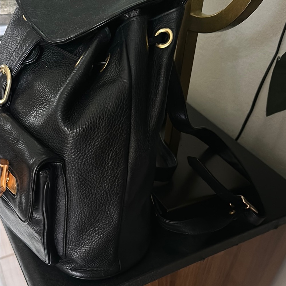 Black Leather Backpack - Picture 4 of 16